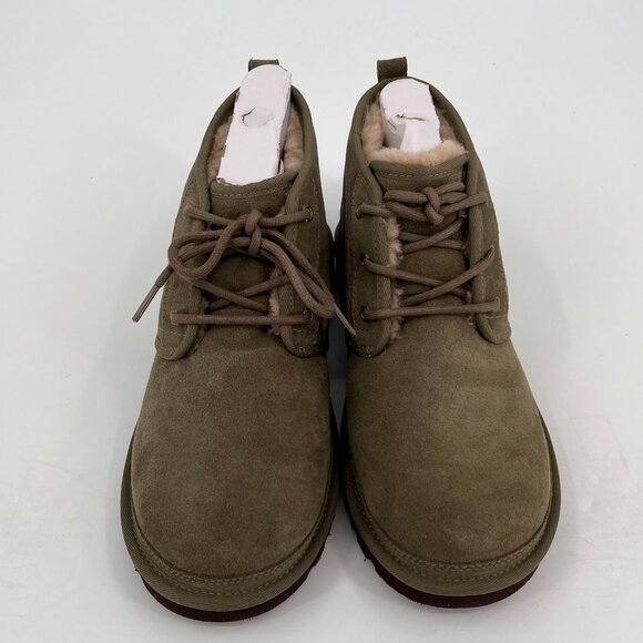 UGG Neumel Classic Suede Boots Size 10 Olive Lace Up Sheepskin Lined - Picture 7 of 15
